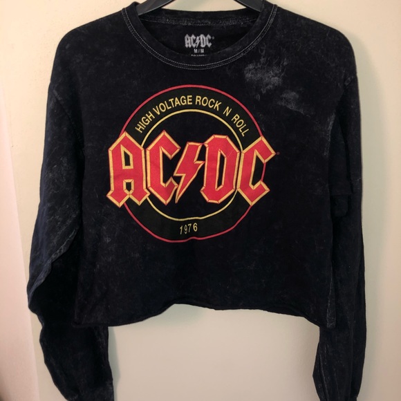 AC/DC ROCK CROP LONG SLEEVE - Picture 1 of 3